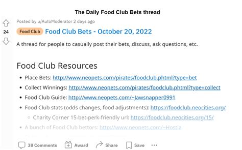 food club bets reddit|NeoFoodClub .
